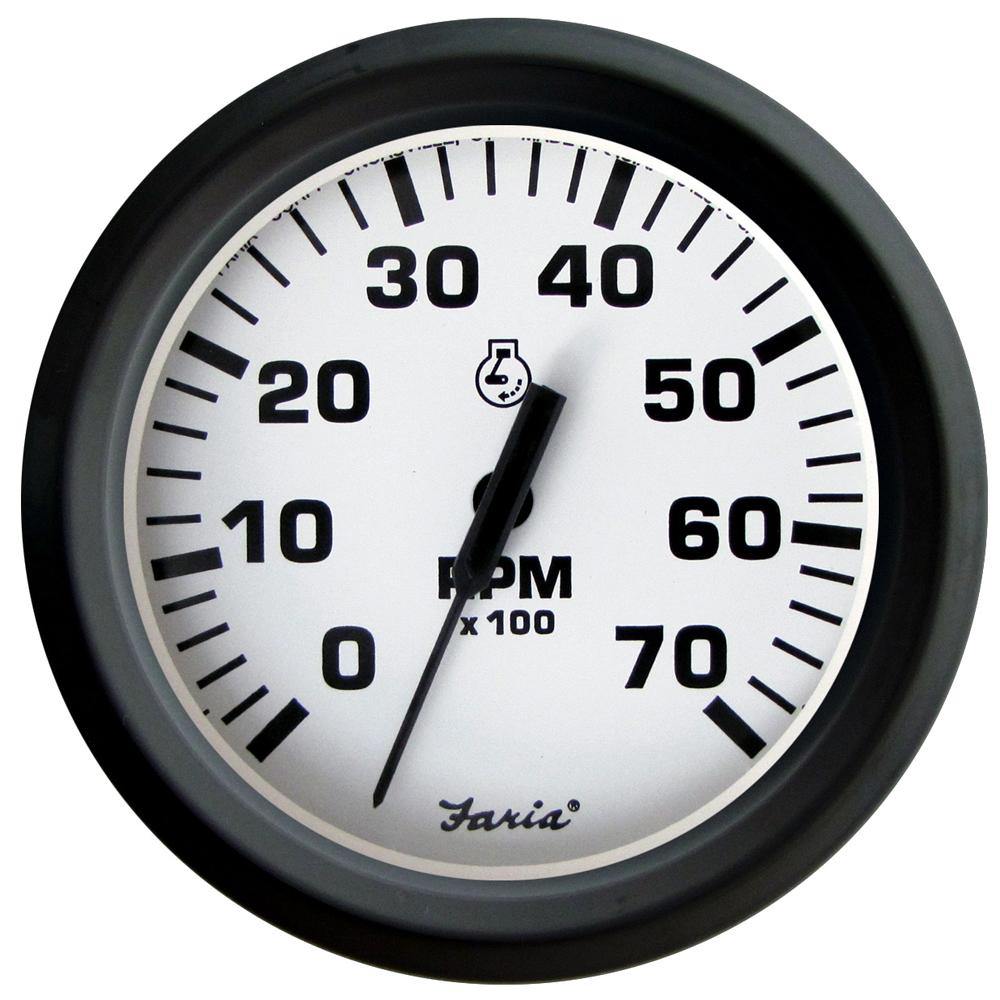 Faria Euro White 4" Tachometer 7000 RPM (Gas) (Outboards) [32905] - shopbulluna.com