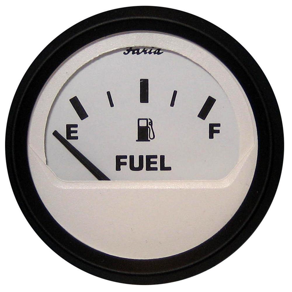 Faria Euro White 2" Fuel Level Gauge (E-1/2-F) [12901] - shopbulluna.com