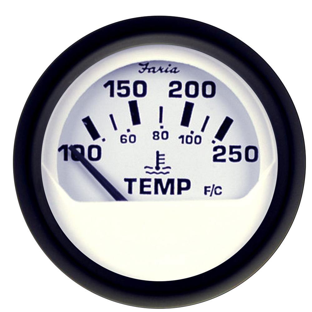 Faria Euro White 2" Water Temperature Gauge (100-250 DegreeF) [12904] - shopbulluna.com