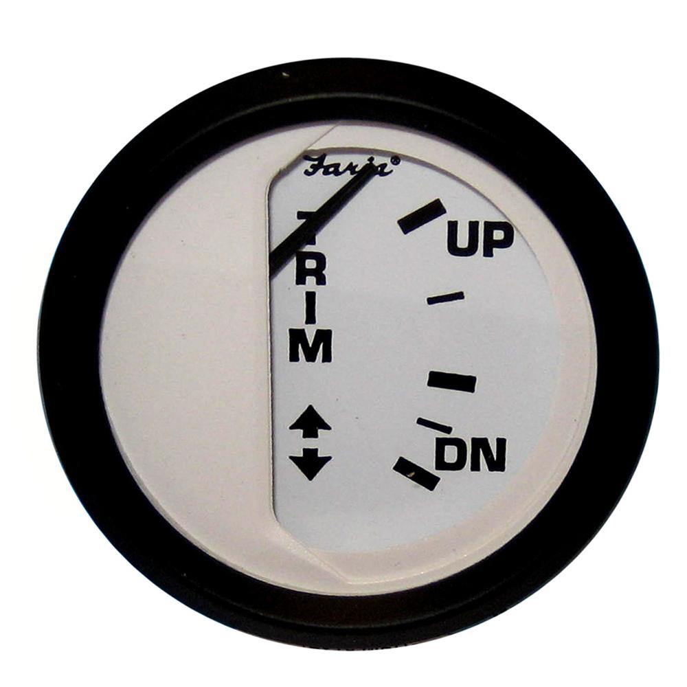 Faria Euro White 2" Trim Gauge f/ Mercury / Mariner /Mercruiser/Volvo DP/ Yamaha 01 and Newer [12916] - shopbulluna.com