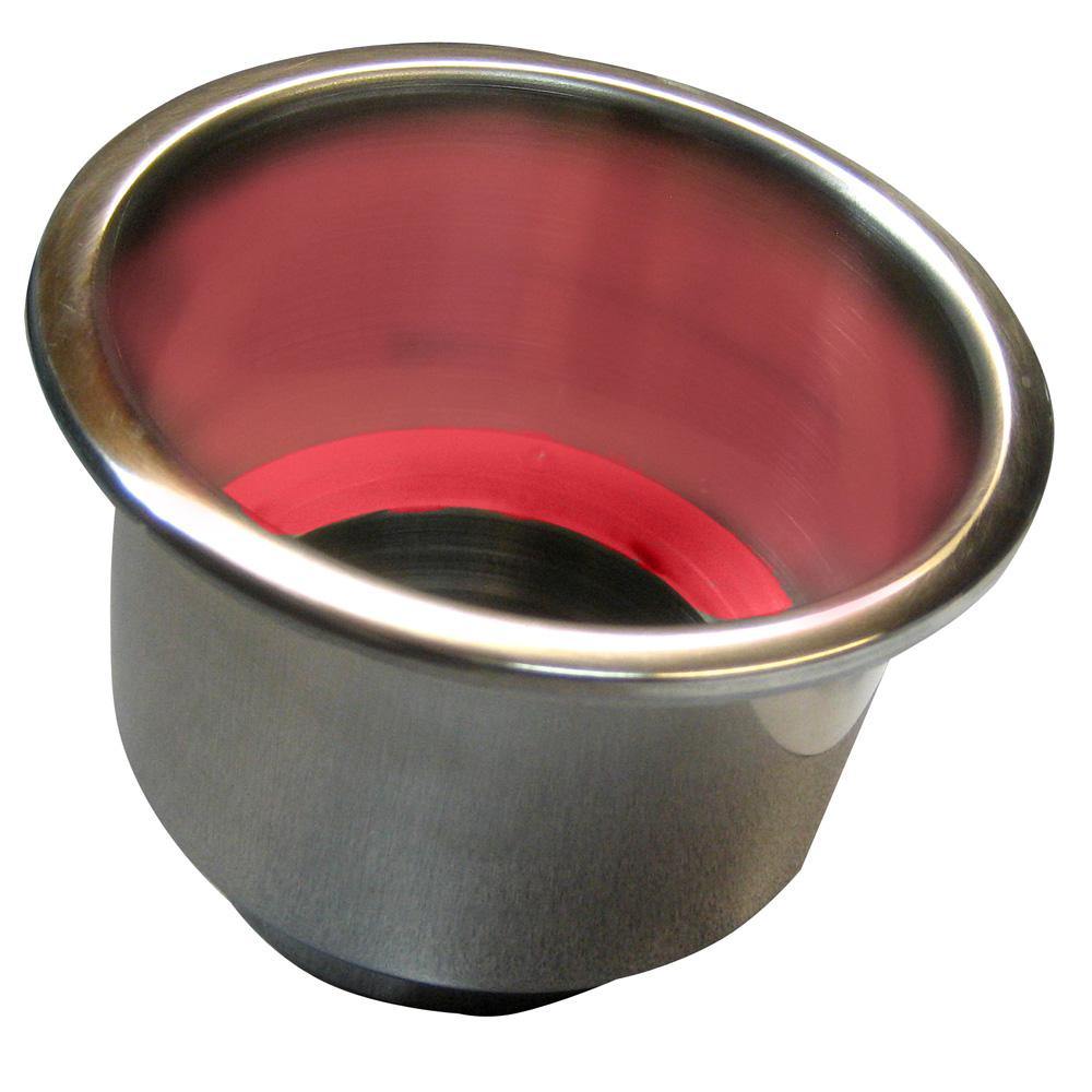 Whitecap Flush Mount Cup Holder w/Red LED Light - Stainless Steel [S-3511RC] - shopbulluna.com