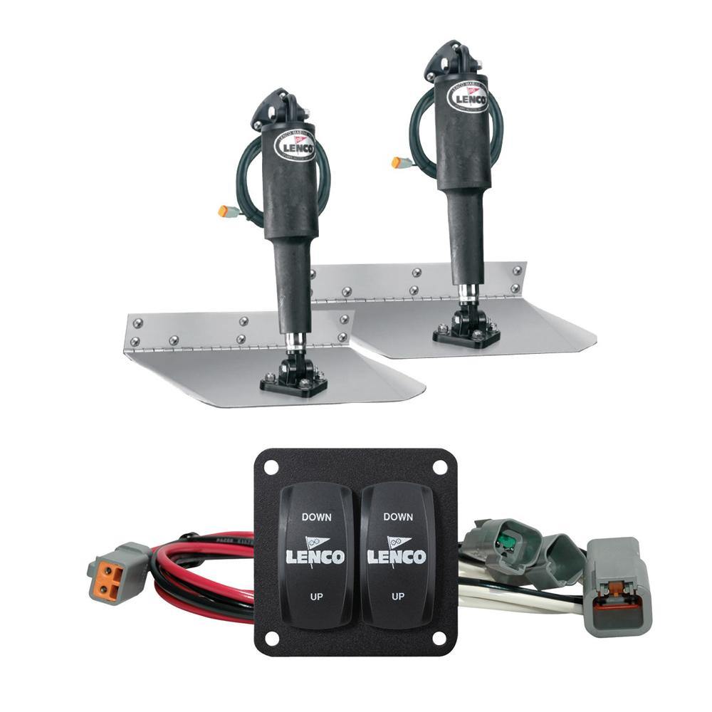 Lenco 12" x 12" Standard Trim Tab Kit w/Double Rocker Switch Kit [15103-104] - shopbulluna.com