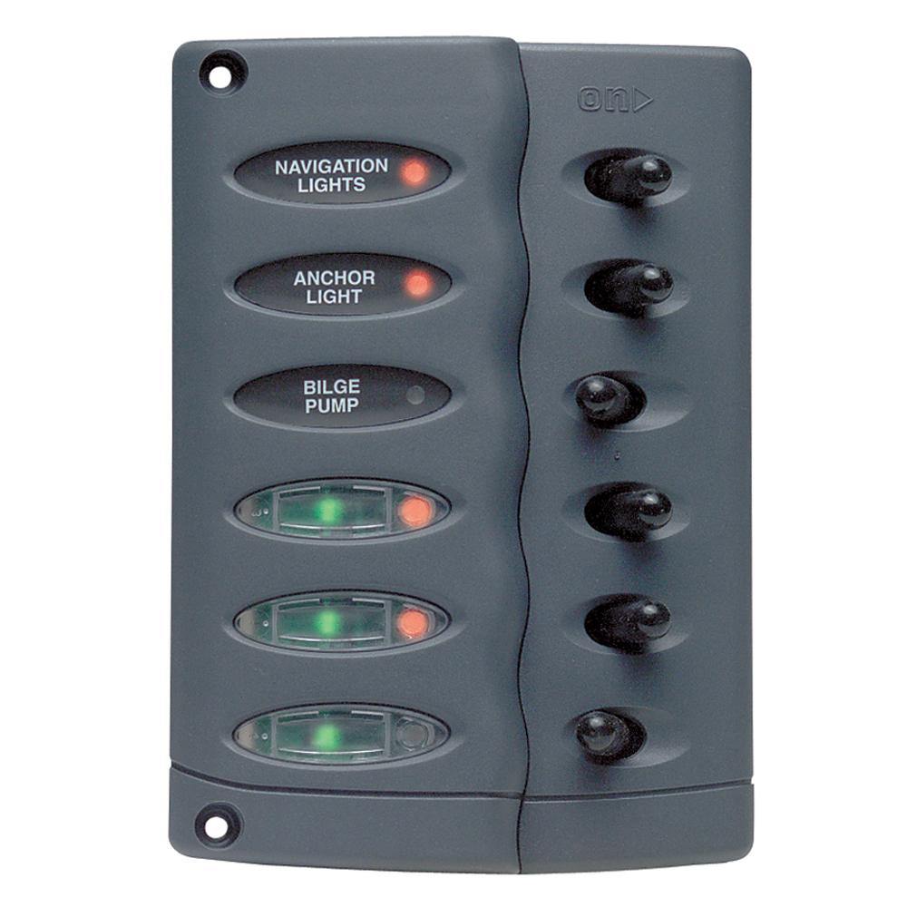 Marinco Contour Switch Panel - Waterproof 6 Way [CSP6] - shopbulluna.com