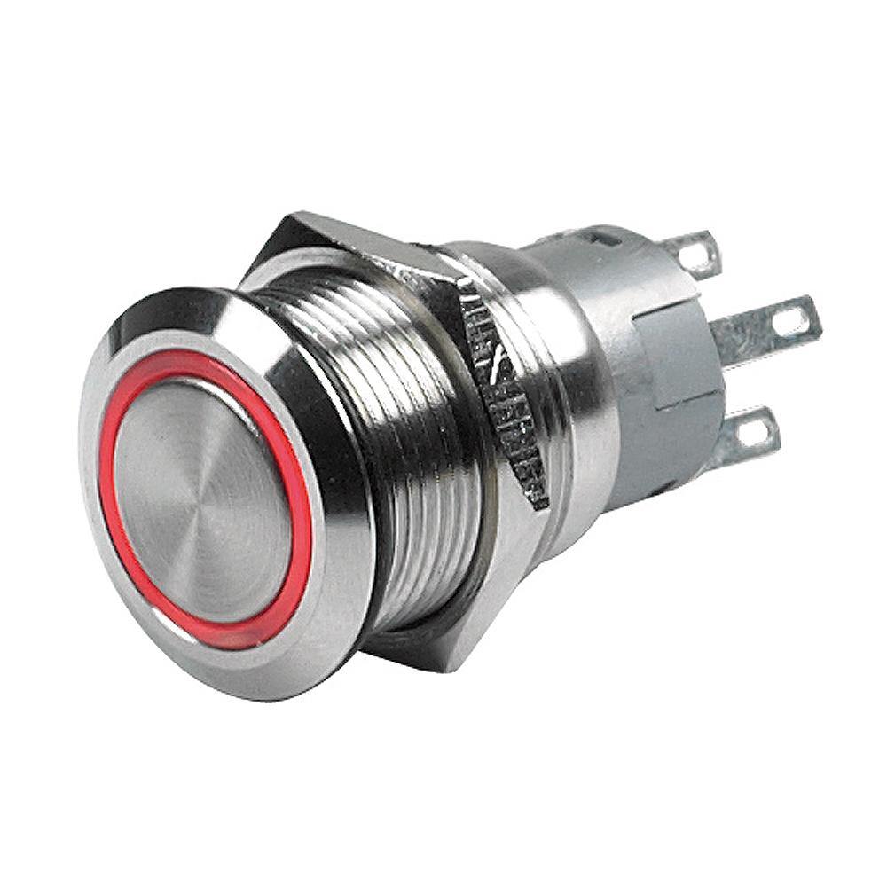 Marinco Push Button Switch - 24V Latching On/Off - Red LED [80-511-0005-01] - shopbulluna.com