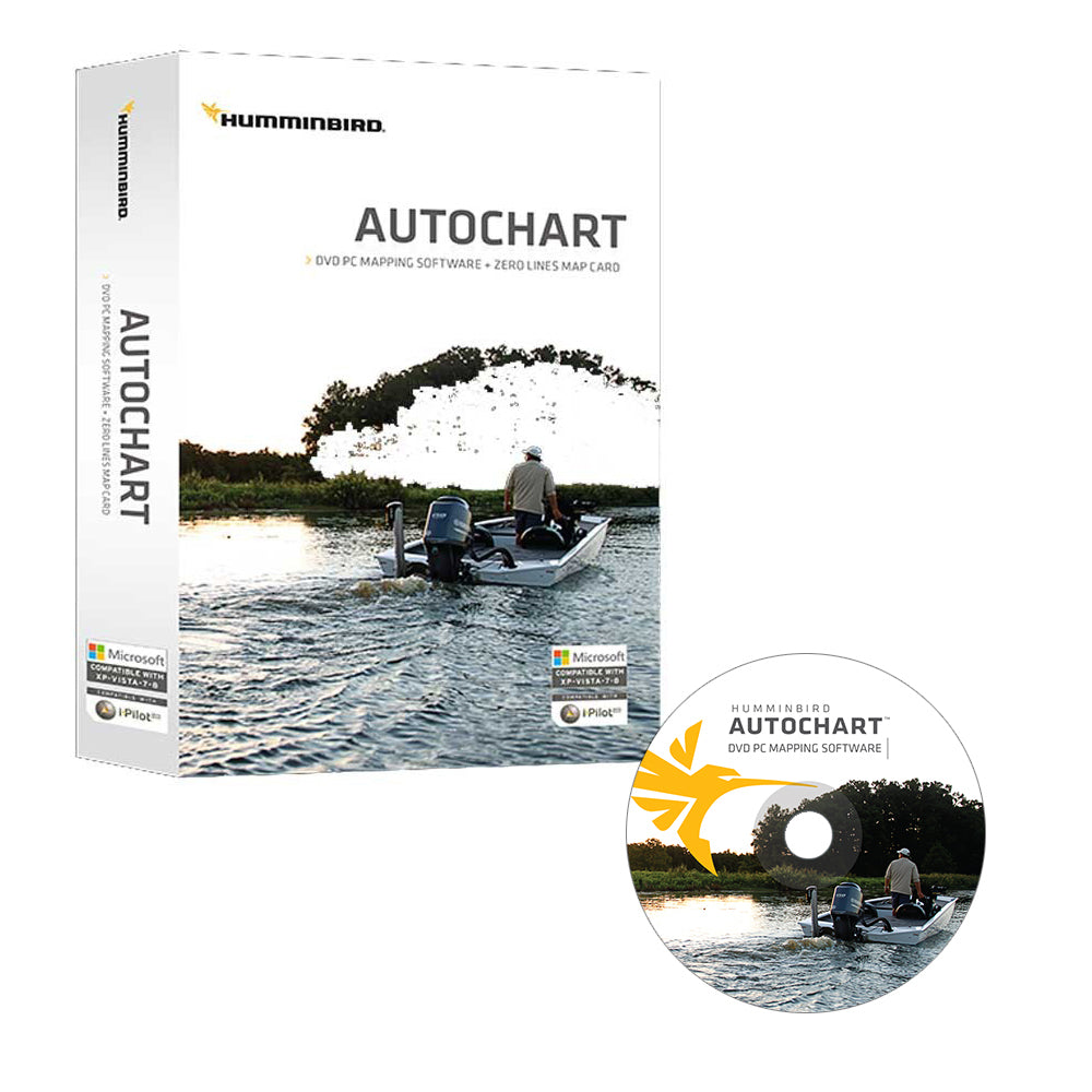 Humminbird Autochart DVD PC Mapping Software w/Zero Lines Map Card [600031-1] - shopbulluna.com