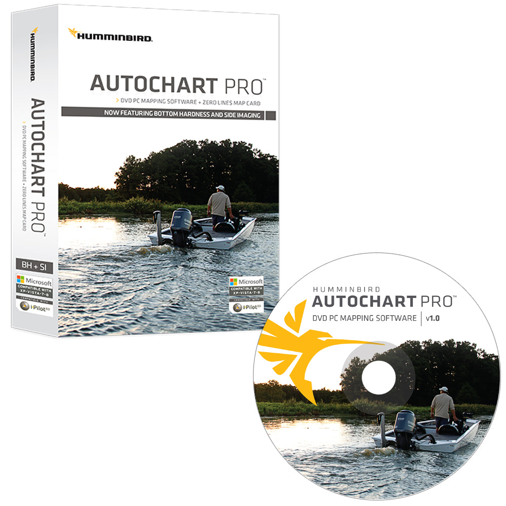 Humminbird AutoChart PRO DVD PC Mapping Software w/Zero Lines Map Card [600032-1] - shopbulluna.com