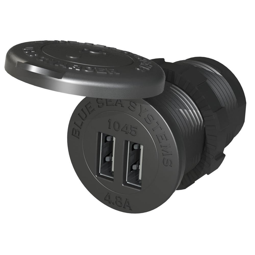 Blue Sea 1045 12/24V Dual USB Charger - 1-1/8" Socket Mount [1045] - shopbulluna.com