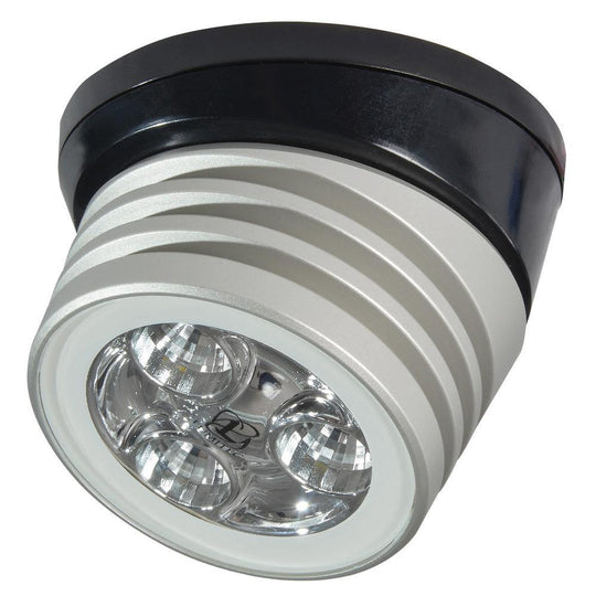 Lumitec Zephyr LED Spreader/Deck Light -Brushed, Black Base - White Non-Dimming [101326] - shopbulluna.com