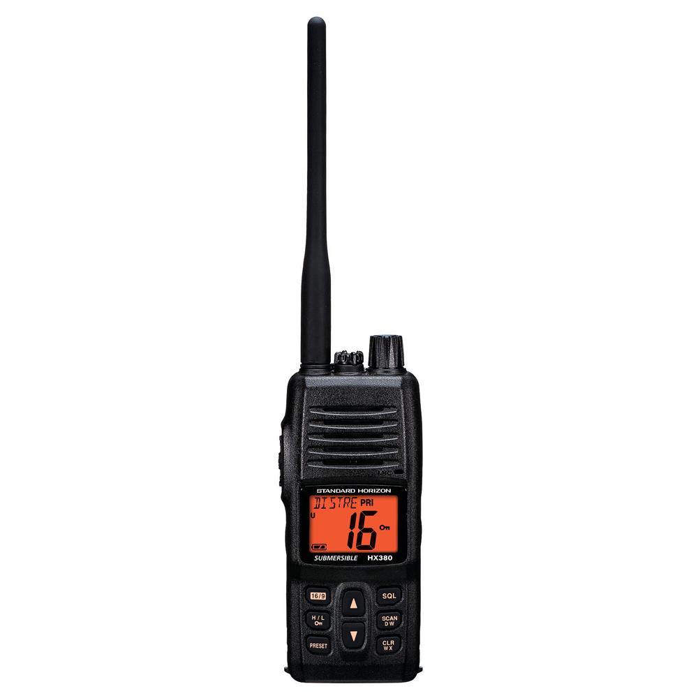 Standard Horizon HX380 5W Commercial Grade Submersible IPX-7 Handheld VHF Radio w/LMR Channels [HX380] - shopbulluna.com