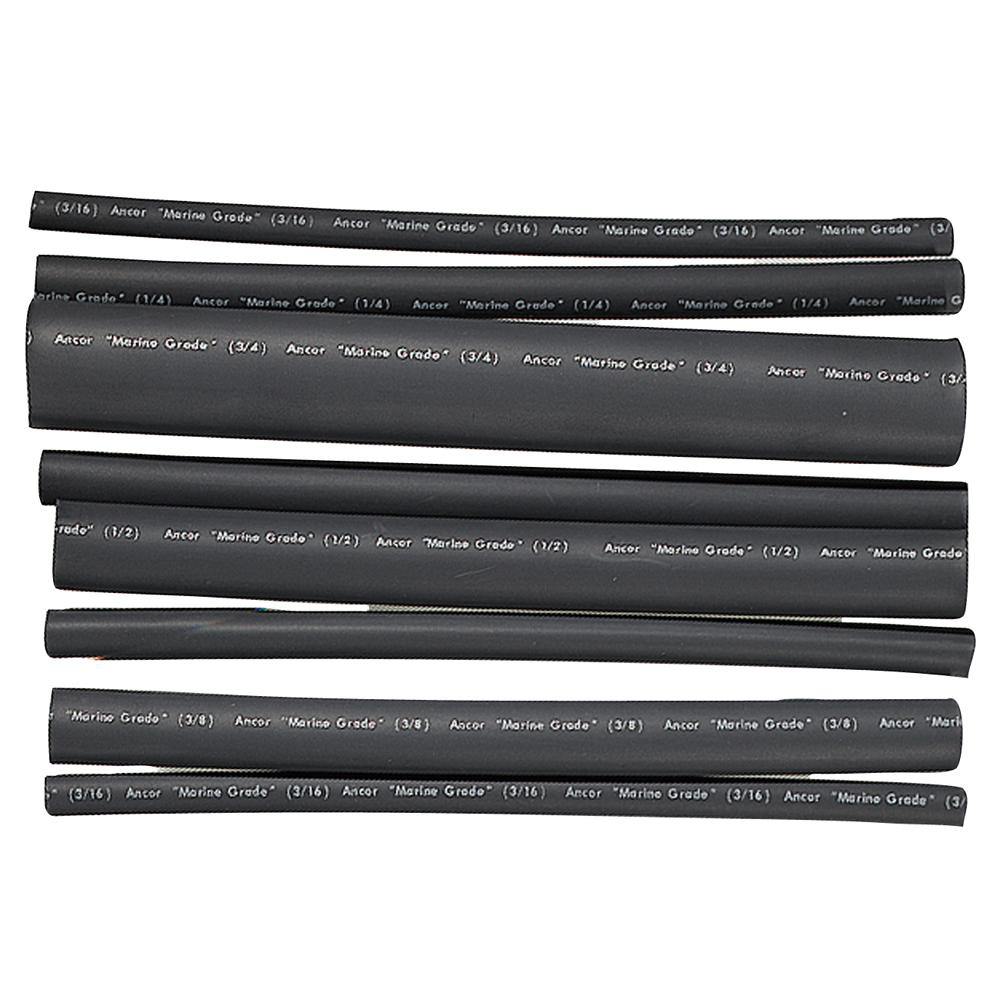 Ancor Adhesive Lined Heat Shrink Tubing - Assorted 8-Pack, 6", 20-2/0 AWG, Black [301506] - shopbulluna.com