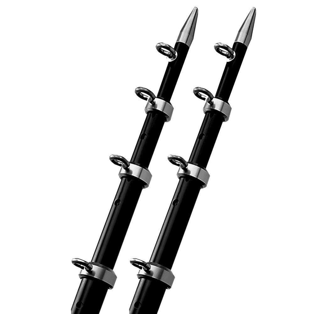 TACO 15' Black/Silver Outrigger Poles - 1-1/8" Diameter [OT-0442BKA15] - shopbulluna.com