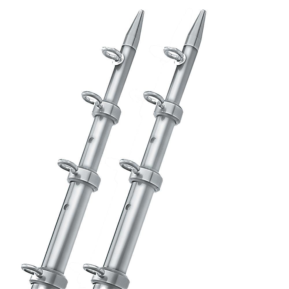 TACO 15' Silver/Silver Outrigger Poles - 1-1/8" Diameter [OT-0442VEL15] - shopbulluna.com