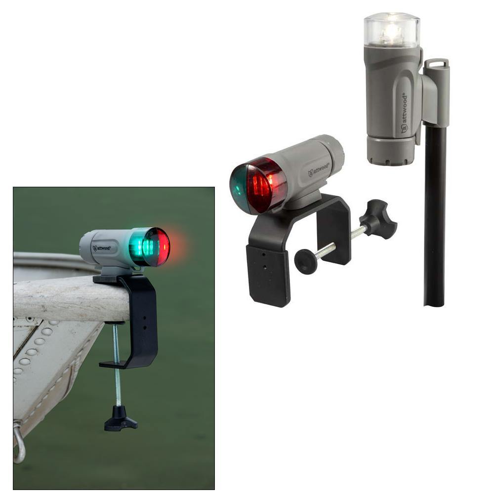 Attwood PaddleSport Portable Navigation Light Kit - C-Clamp, Screw Down or Adhesive Pad - Gray [14194-7] - shopbulluna.com