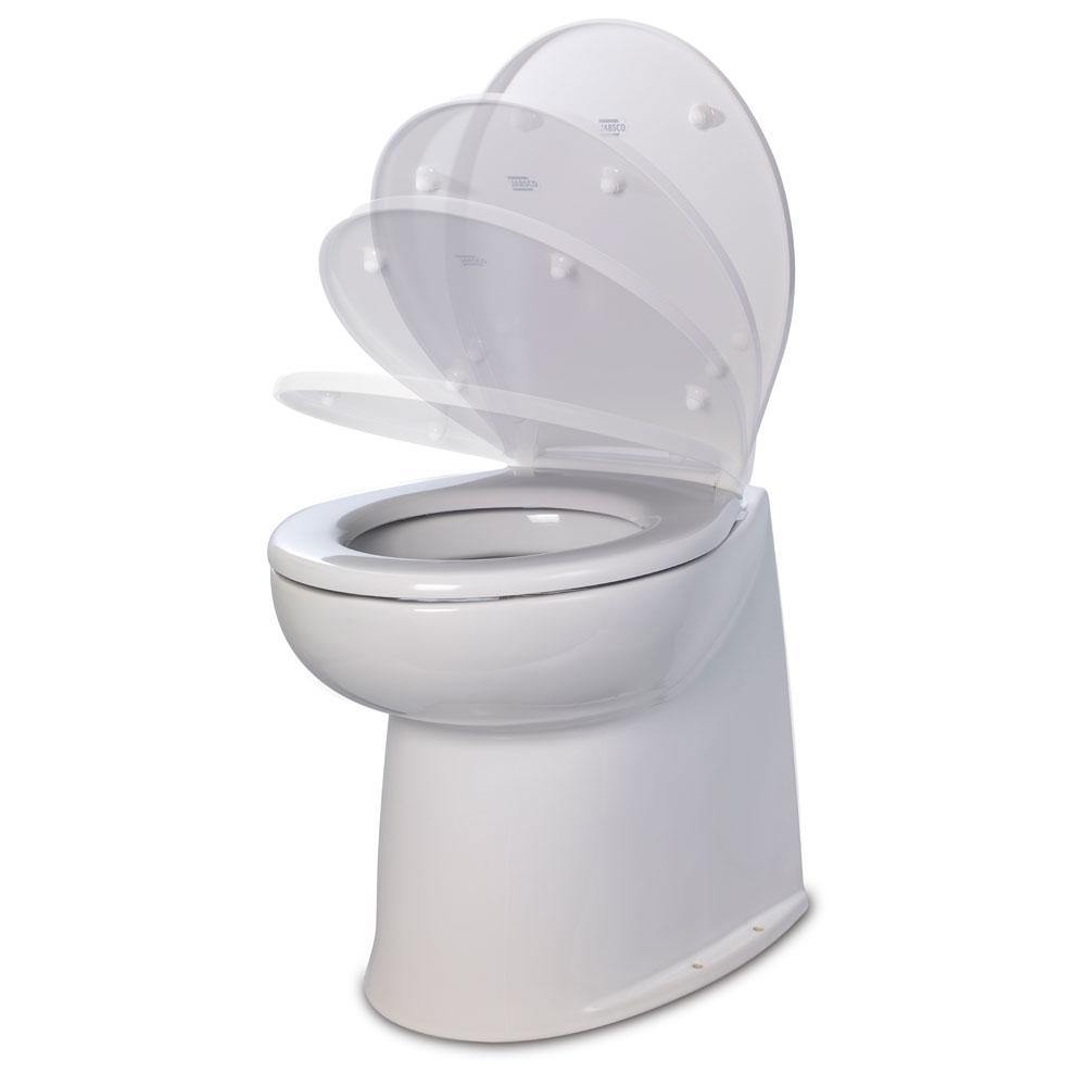 Jabsco 17" Deluxe Flush Fresh Water Electric Toilet w/Soft Close Lid - 12V [58040-3012] - shopbulluna.com