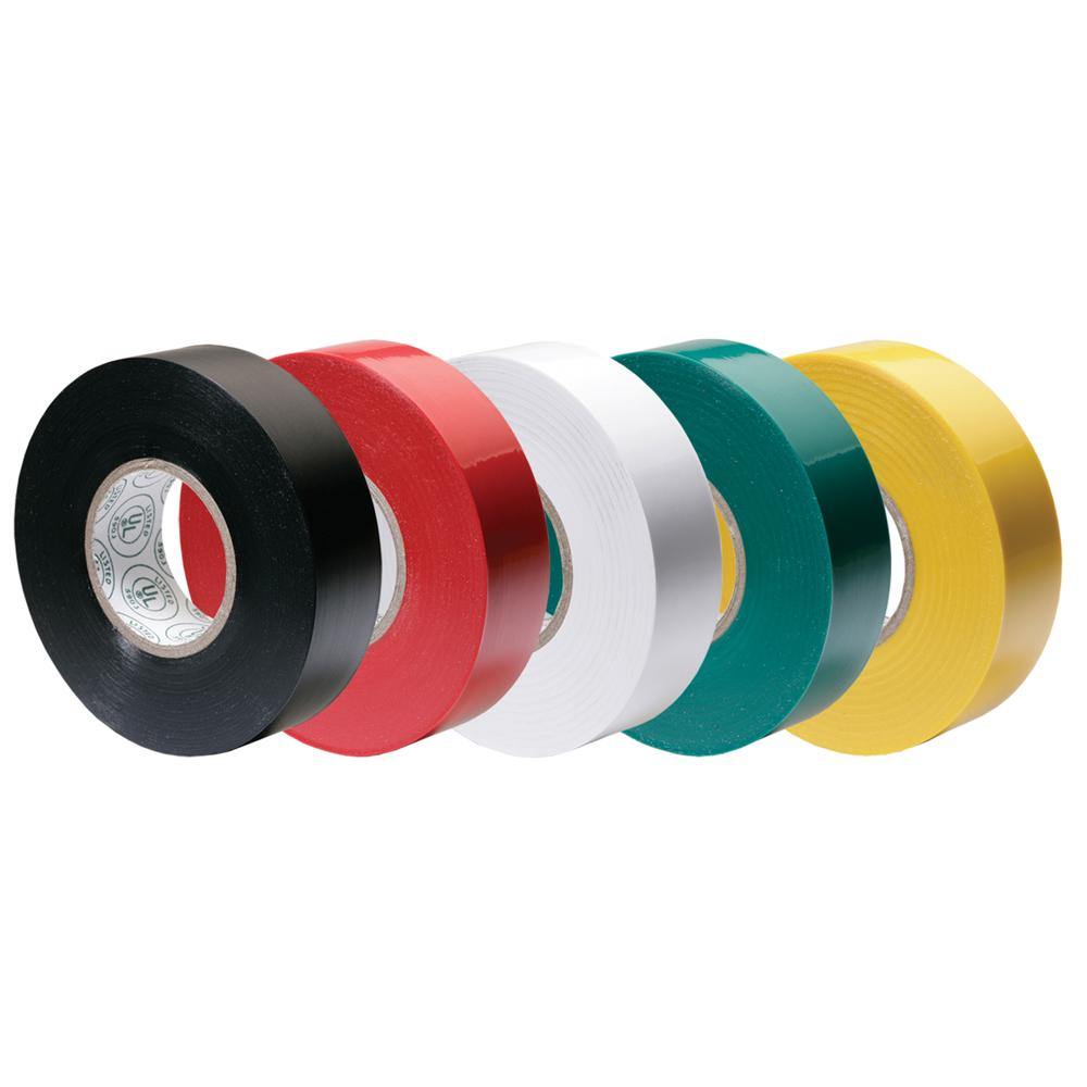 Ancor Premium Assorted Electrical Tape - 1/2" x 20' - Black / Red / White / Green / Yellow [339066] - shopbulluna.com