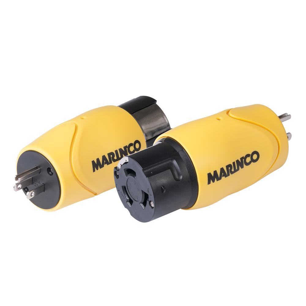 Marinco Straight Adapter - 15A Male Straight Blade to 50A 125/250V Female Locking [S15-504] - shopbulluna.com