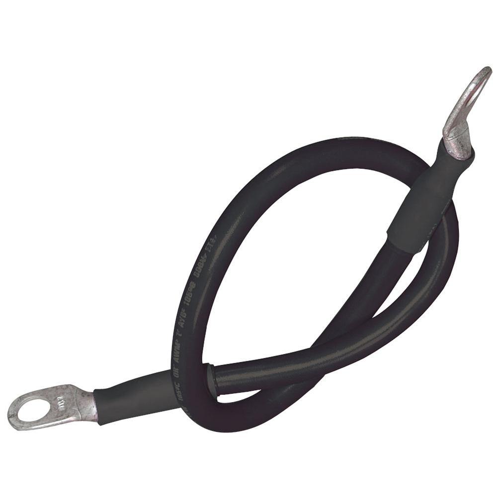 Ancor Battery Cable Assembly, 2 AWG (34mm) Wire, 5/16" (7.93mm) Stud, Black - 18" (45.7cm) [189140] - shopbulluna.com