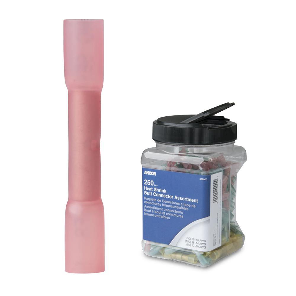 Ancor 22-18 AWG Heat Shrink Butt Connector - 250-Pieces - Jar [309001] - shopbulluna.com