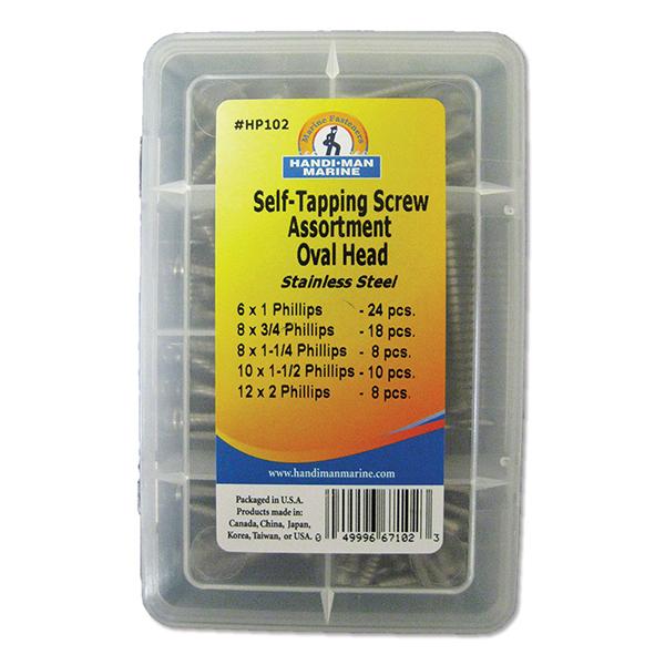 Handi-Man Marine Self-Tapping Screw Kit - Oval Head - shopbulluna.com