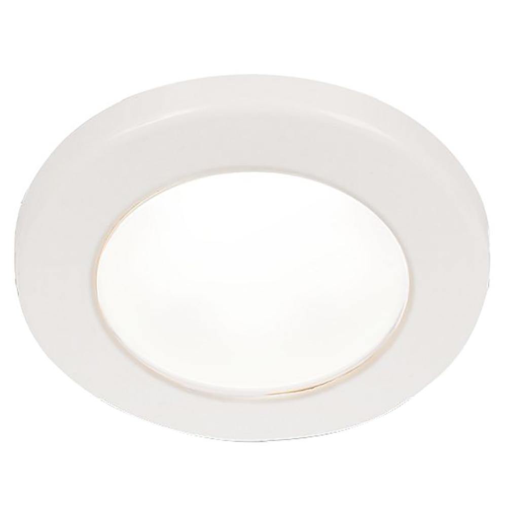 Hella Marine EuroLED 75 3" Round Screw Mount Down Light - White LED - White Plastic Rim - 12V [958110011] - shopbulluna.com