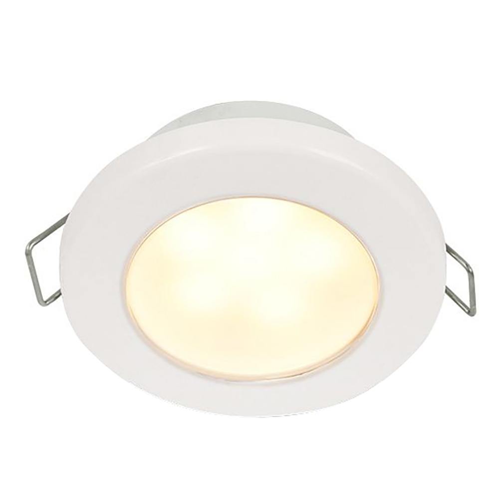 Hella Marine EuroLED 75 3" Round Spring Mount Down Light - Warm White LED - White Plastic Rim - 12V [958109511] - shopbulluna.com