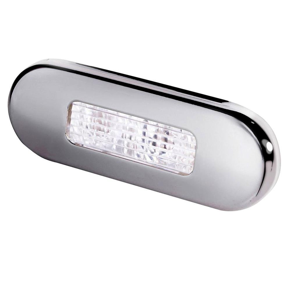 Hella Marine Surface Mount Oblong LED Courtesy Lamp - White LED - Stainless Steel Bezel [980869301] - shopbulluna.com