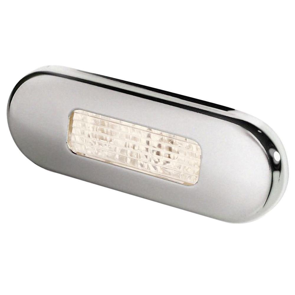 Hella Marine Surface Mount Oblong LED Courtesy Lamp - Warm White LED - Stainless Steel Bezel [980869401] - shopbulluna.com