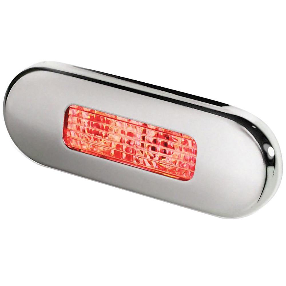 Hella Marine Surface Mount Oblong LED Courtesy Lamp - Red LED - Stainless Steel Bezel [980869501] - shopbulluna.com