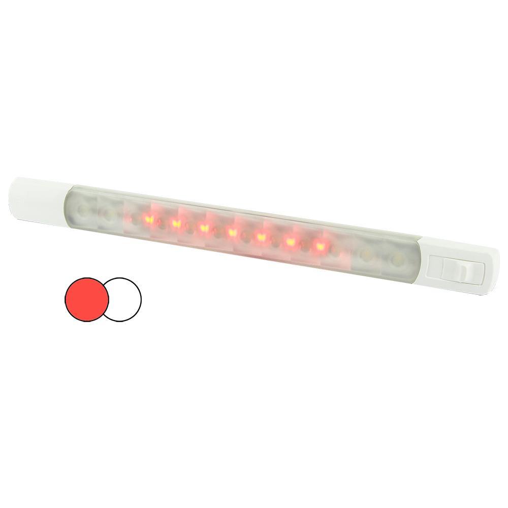 Hella Marine Surface Strip Light w/Switch - White/Red LEDs - 12V [958121001] - shopbulluna.com