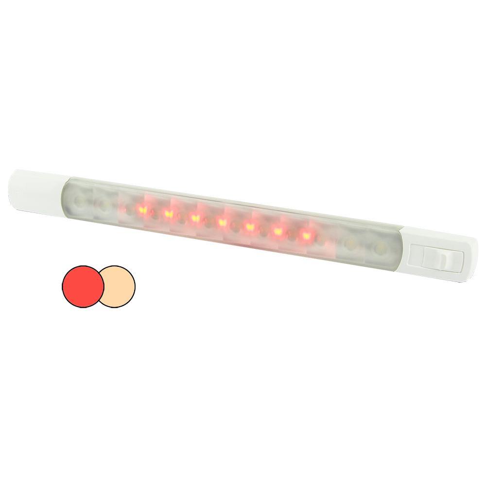 Hella Marine Surface Strip Light w/Switch - Warm White/Red LEDs - 12V [958121101] - shopbulluna.com