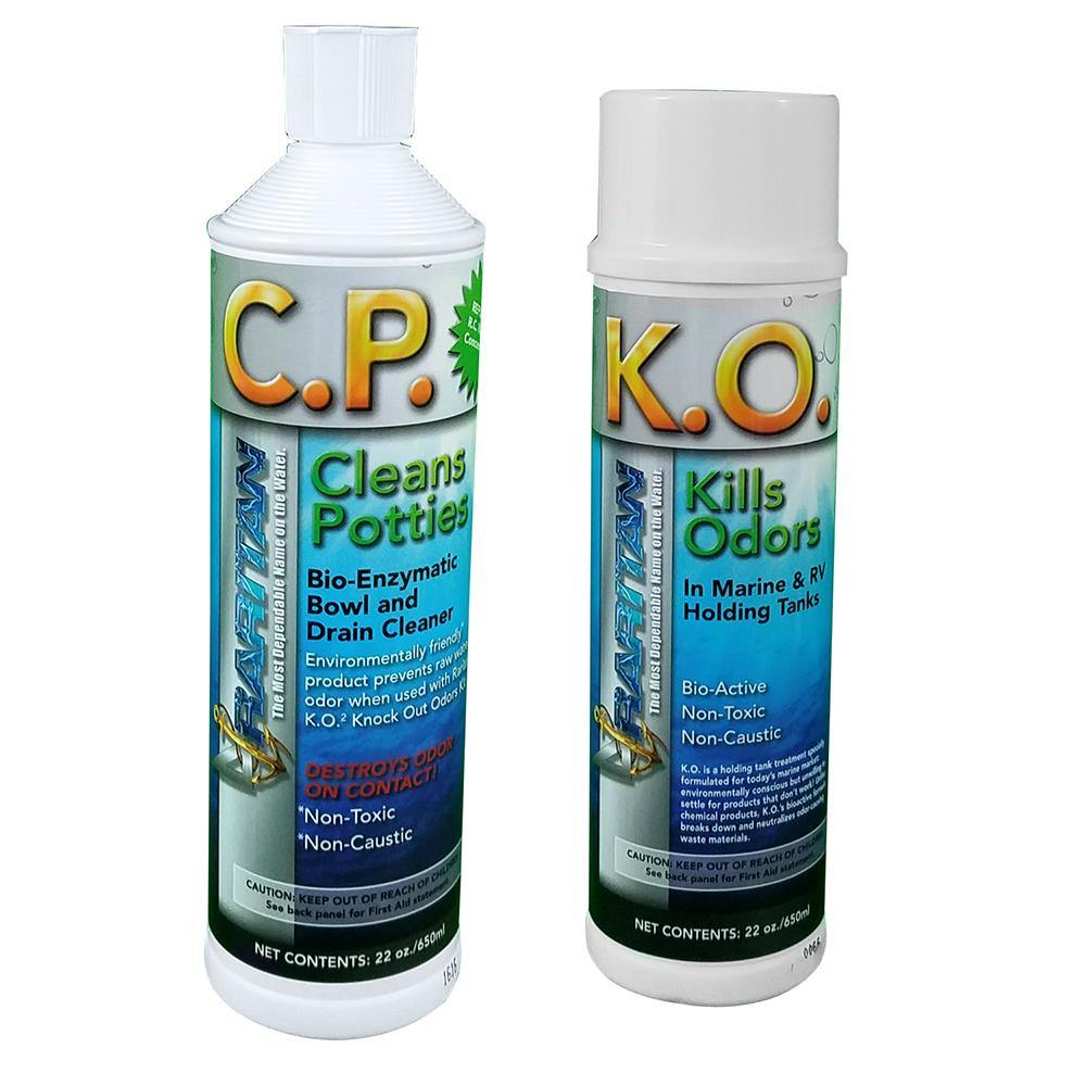 Raritan Potty Pack w/K.O. Kills Odors  C.P. Cleans Potties - 1 of Each - 32oz Bottles [1PPOT] - shopbulluna.com