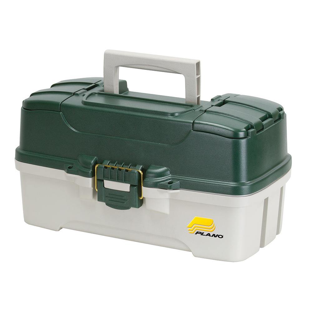 Plano 3-Tray Tackle Box w/Duel Top Access - Dark Green Metallic/Off White [620306] - shopbulluna.com