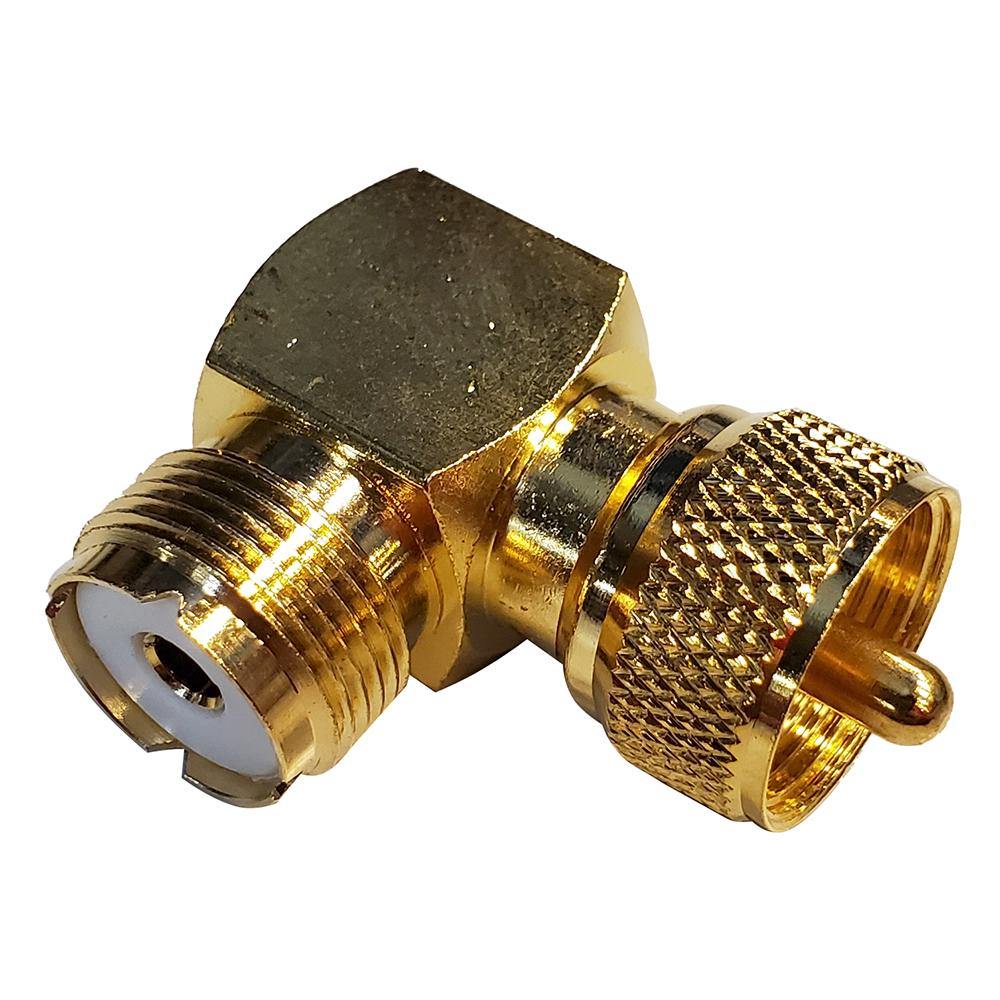 Shakespeare Right Angle Connector - PL-259 to SO-239 Adapter [RA-259-239-G] - shopbulluna.com