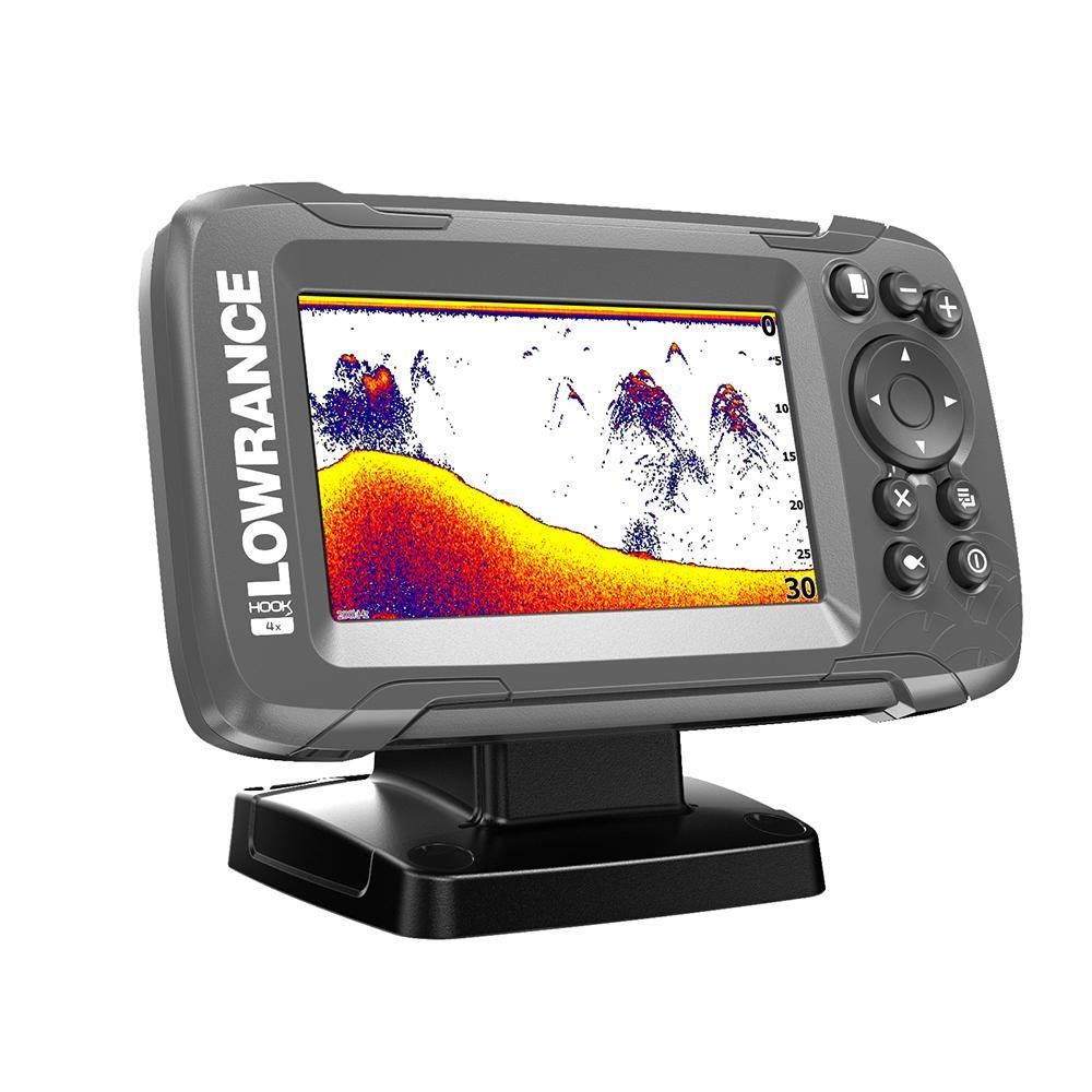 Lowrance HOOK2-4x 4" Bullet Fishfinder Transom Mount Bullet Skimmer Transducer [000-14012-001] - shopbulluna.com