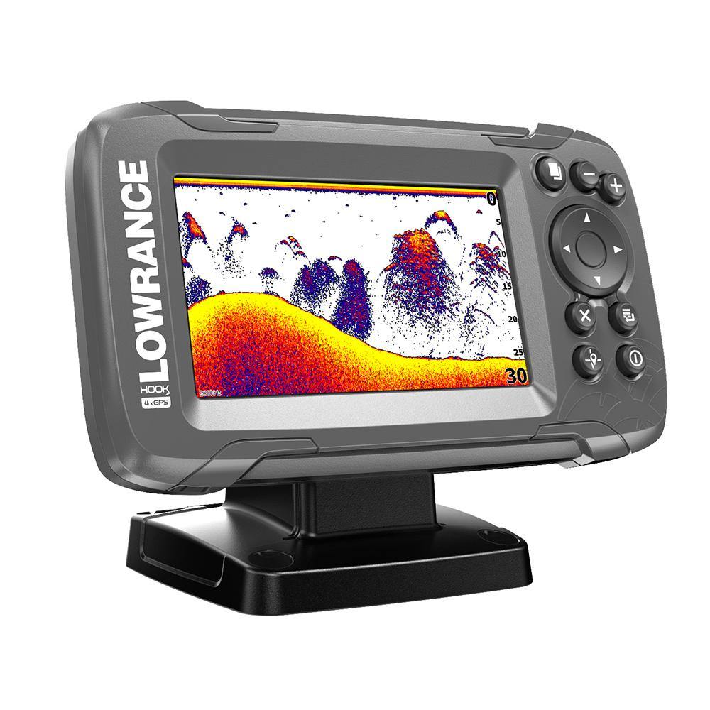 Lowrance HOOK2-4x 4" GPS Bullet Fishfinder w/Track Plotter Transom Mount Bullet Skimmer Transducer [000-14014-001] - shopbulluna.com