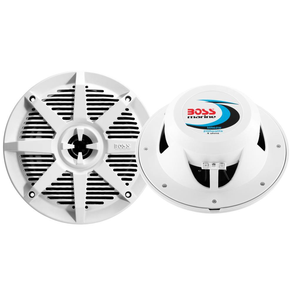 Boss Audio MR62W 6.5" 2-Way 200W Marine Speaker - White - Pair [MR62W] - shopbulluna.com