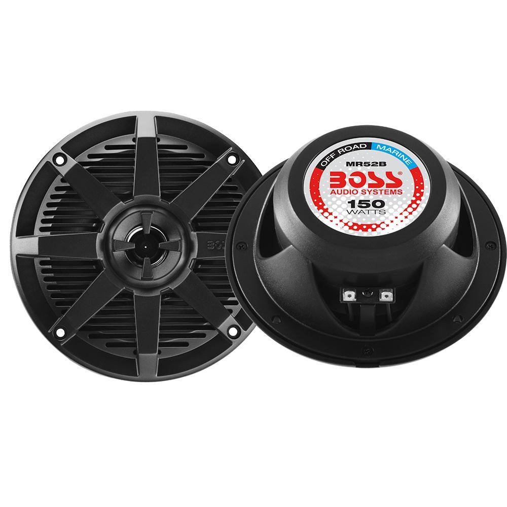 Boss Audio MR52B 5.25" 2-Way 150W Marine Full Range Speaker - Black - Pair [MR52B] - shopbulluna.com