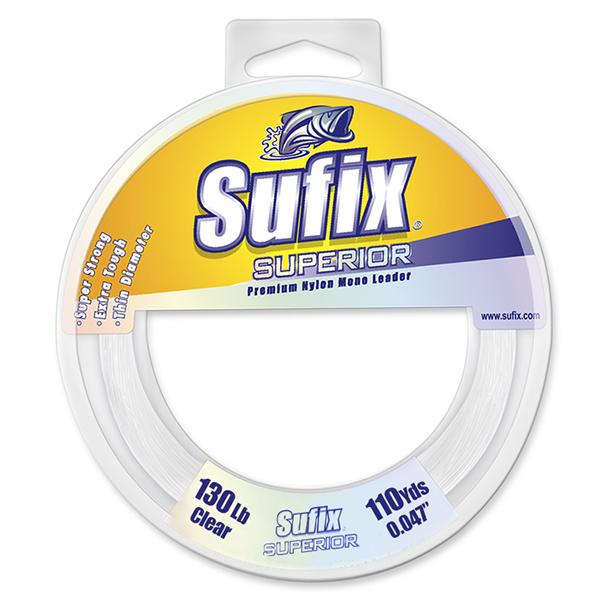 Sufix Superior Monofilament Leader - 130 Pounds 110 Yards - Clear - shopbulluna.com