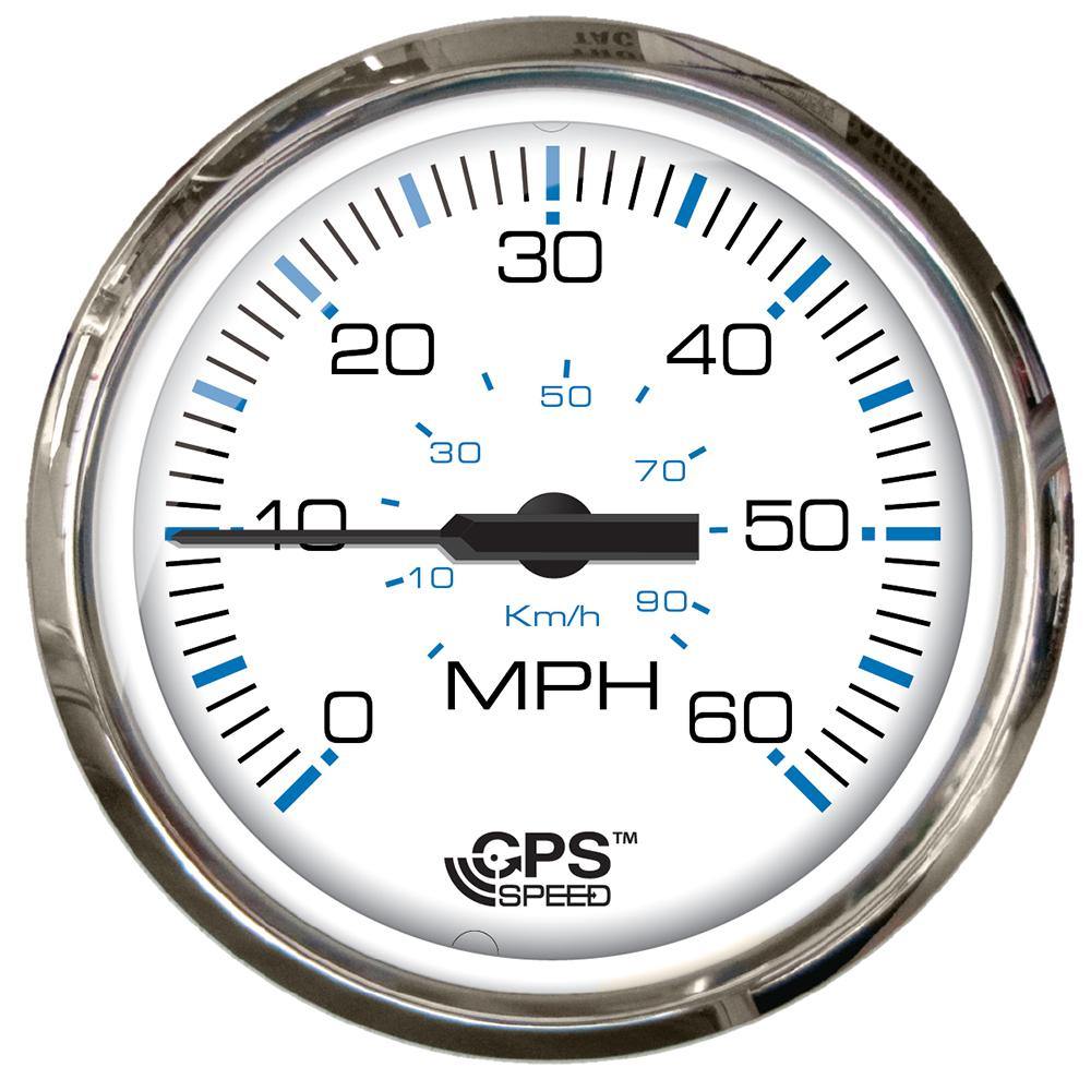 Faria Chesapeake White SS 4" Studded Speedometer - 60MPH (GPS) [33839] - shopbulluna.com