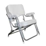 Marpac Marpac Folding Deck Chair - White with Stainless Steel Cup Holder - shopbulluna.com