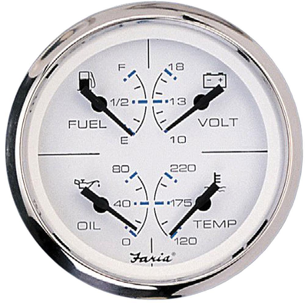 Faria Chesapeake White SS 4" Multifunction Gauge [33851] - shopbulluna.com