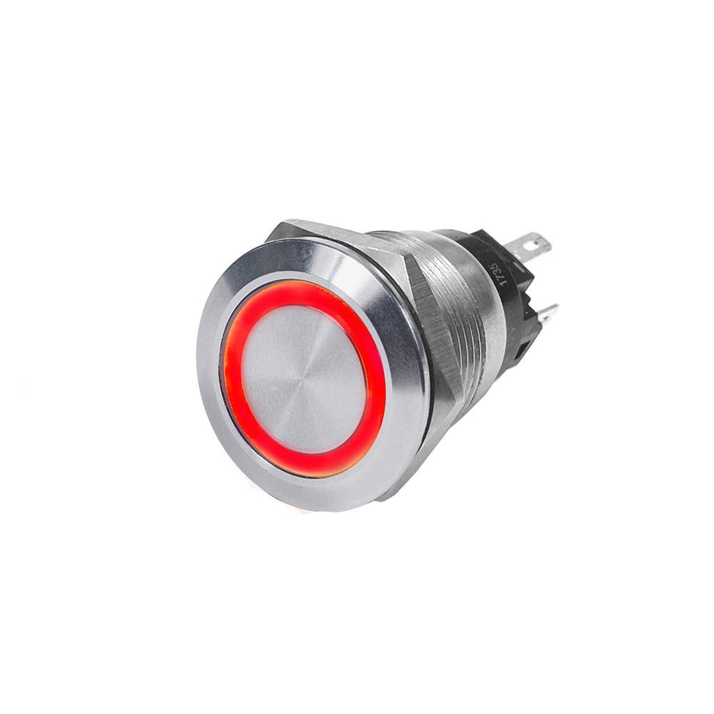 Blue Sea 4162 SS Push Button Switch - Off-On - Red - 10A [4162] - shopbulluna.com