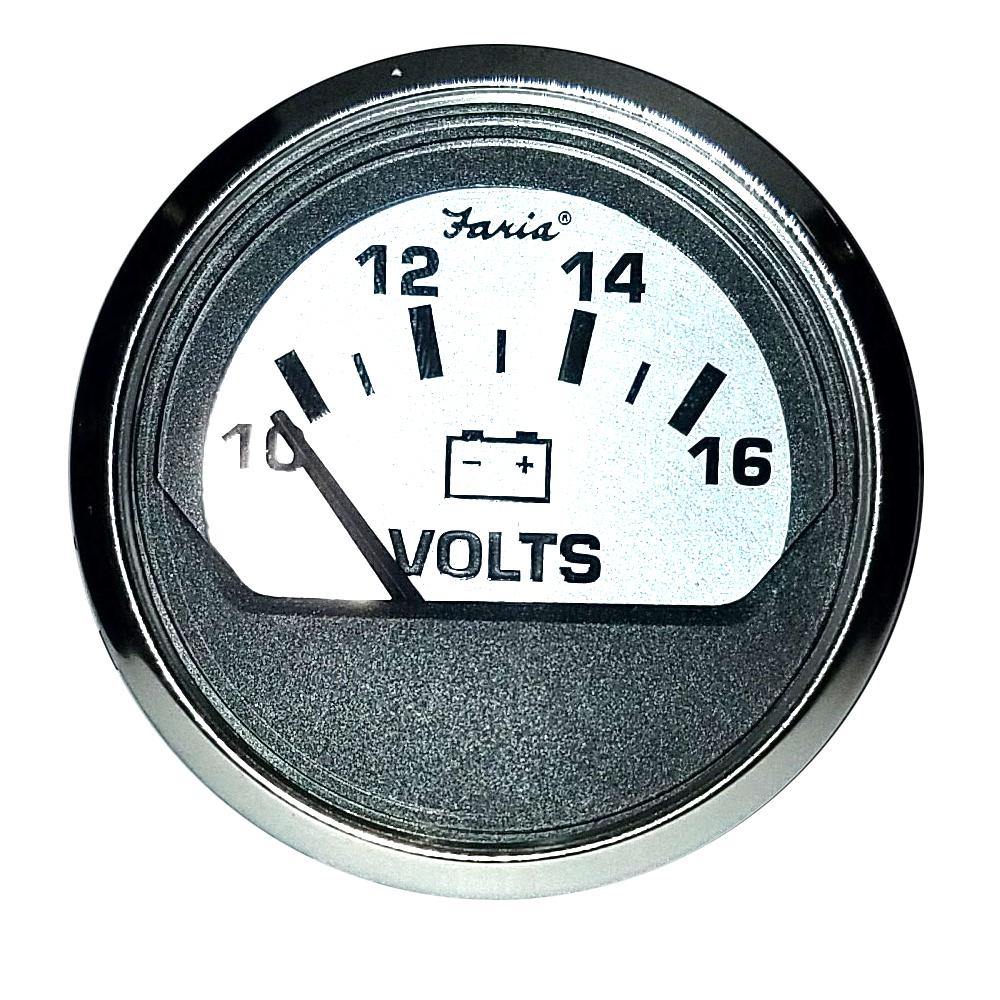 Faria Spun Silver 2" Voltmeter [16023] - shopbulluna.com