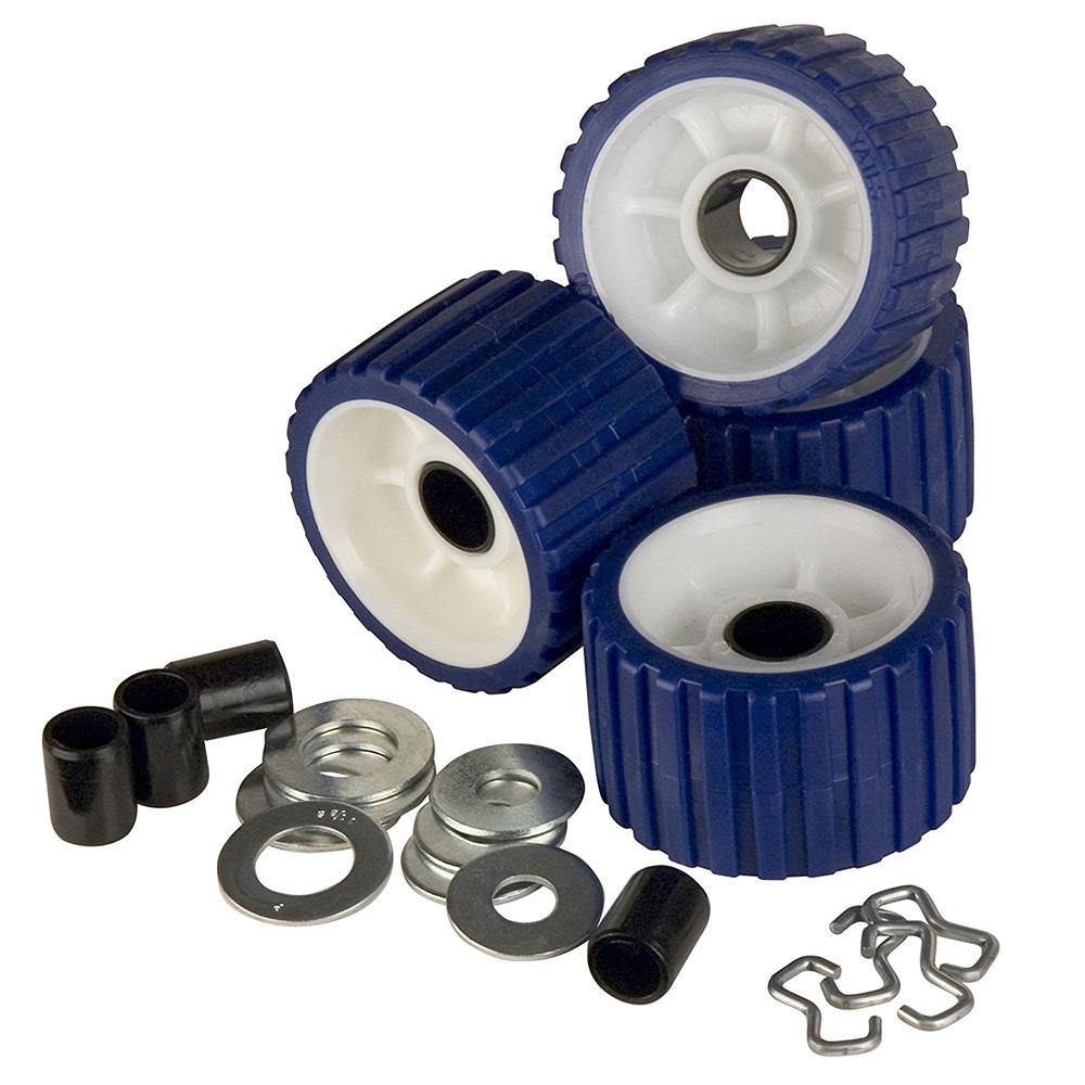 C.E. Smith Ribbed Roller Replacement Kit - 4-Pack - Blue [29320] - shopbulluna.com