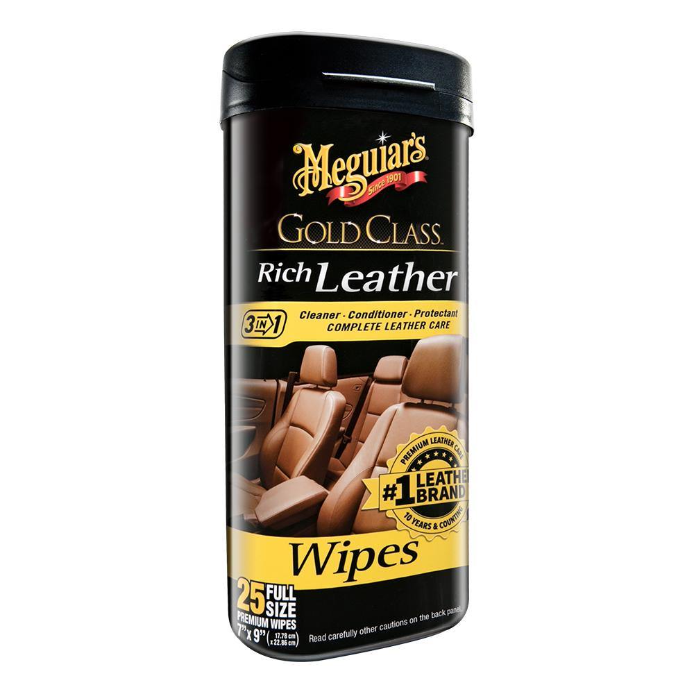 Meguiars Gold Class Rich Leather Cleaner  Conditioner Wipes [G10900] - shopbulluna.com