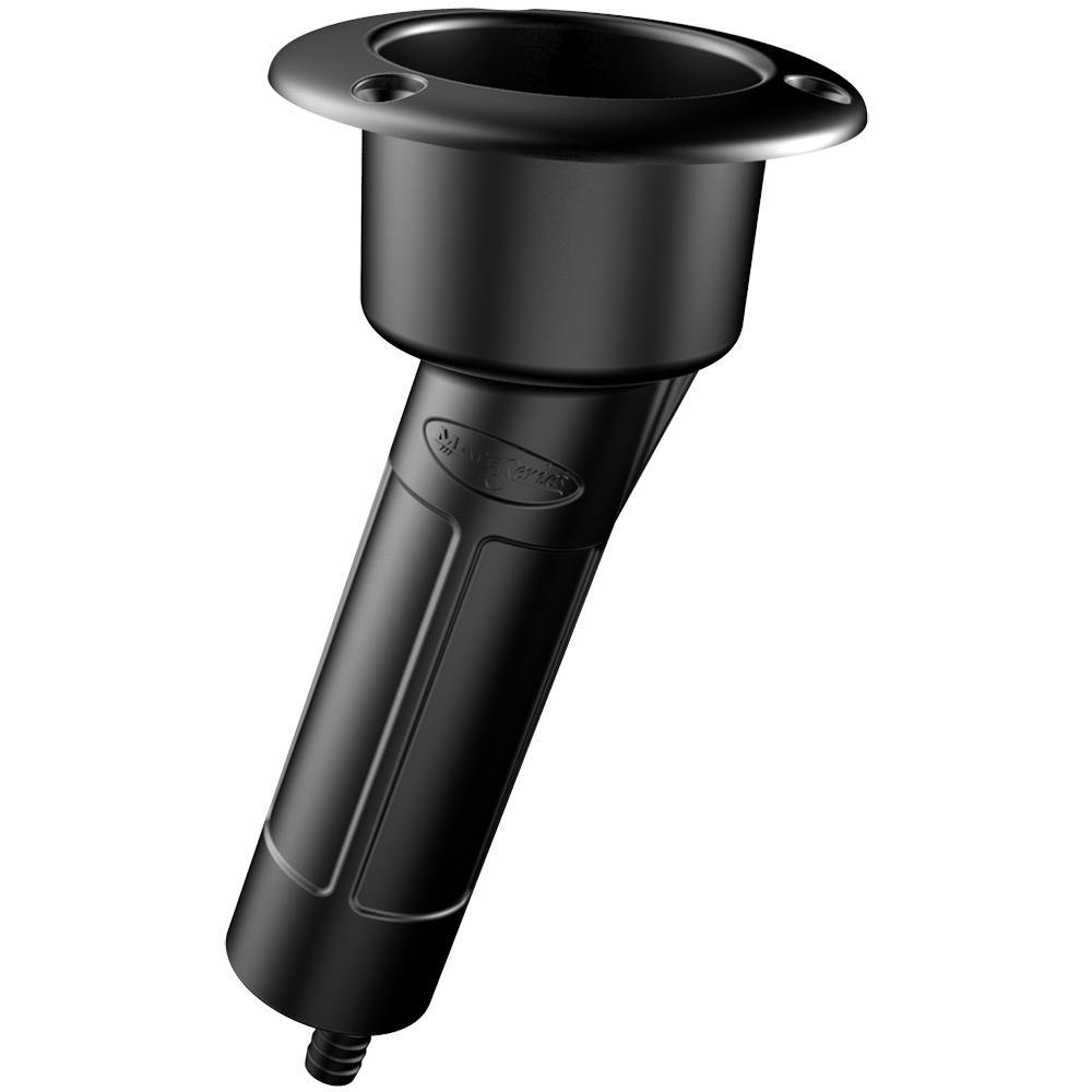 Mate Series Plastic 15 Rod  Cup Holder - Drain - Round Top - Black [P1015DB] - shopbulluna.com