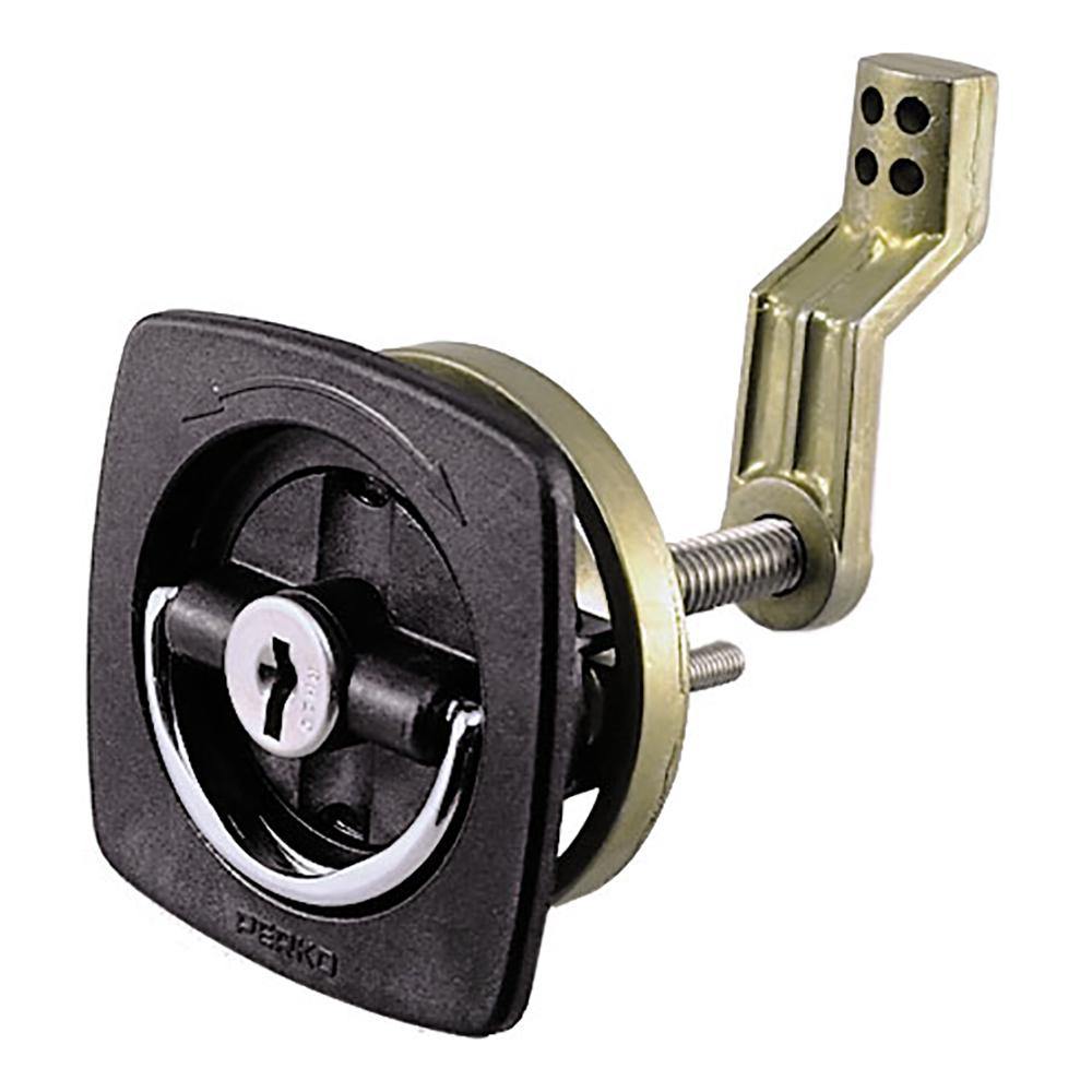 Perko Black Flush Lock - 2.5" x 2.5" w/Offset Cam Bar  Flexible Polymer Strike [0931DP1BLK] - shopbulluna.com