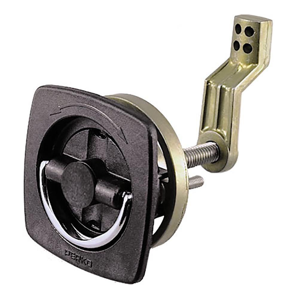 Perko Flush Latch - Non-Locking - 2.5" x 2.5" w/Offset Cam Bar  Flexible Polymer Strike [0932DP1BLK] - shopbulluna.com