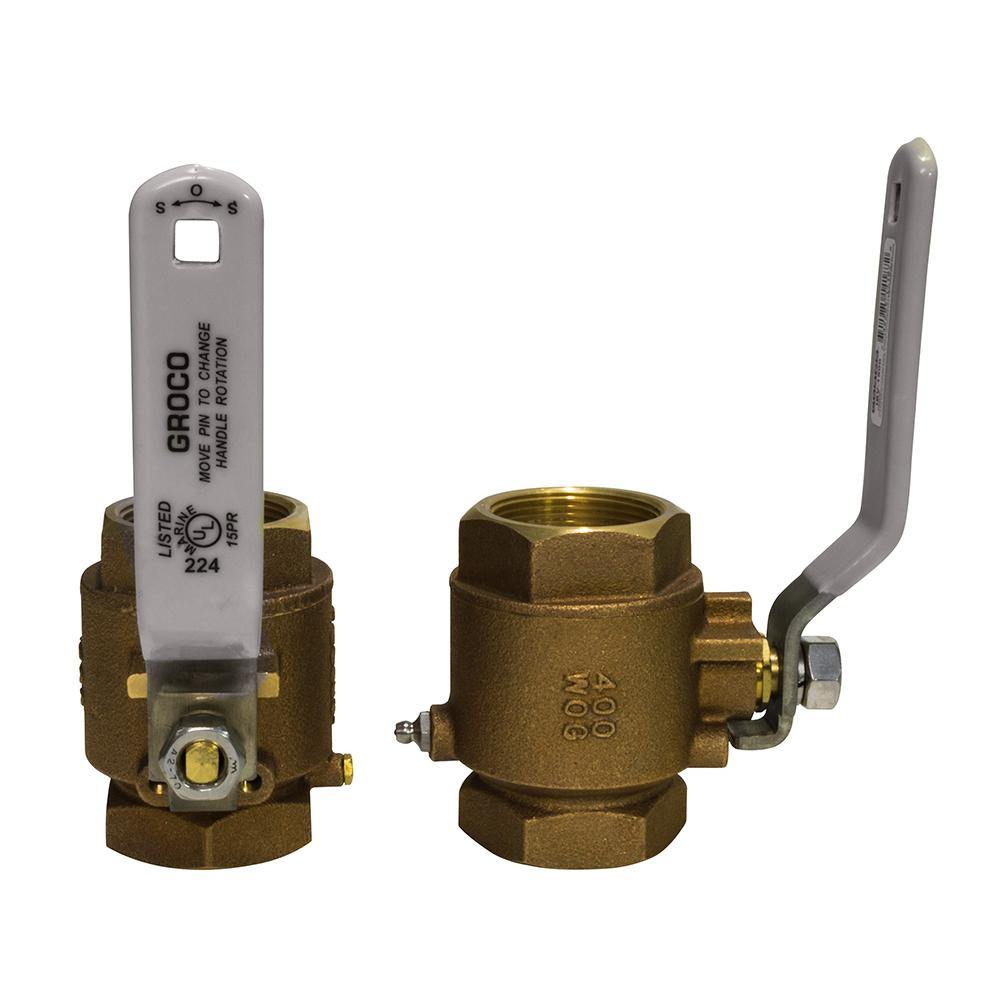 GROCO 1/2" NPT Bronze In-Line Ball Valve [IBV-500] - shopbulluna.com