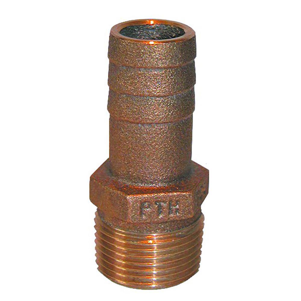 GROCO 1/2" NPT x 1/2" ID Bronze Pipe to Hose Straight Fitting [PTH-500] - shopbulluna.com